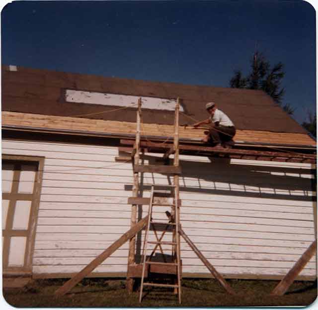 Uncle Albert working on Fort Nostalgia