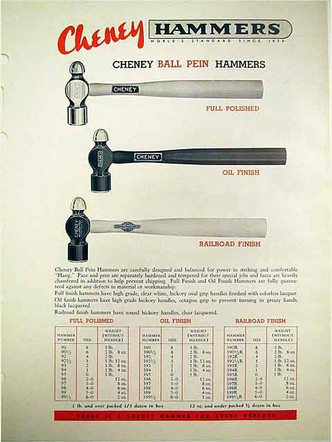 Henry Cheney Hammer Company Catalog No. 25 page 15