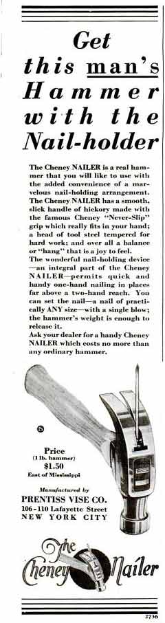Cheney Nailer Advertisement Popular Science May 1929