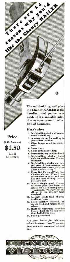 Cheney Nailer Advertisement Popular Science October 1929