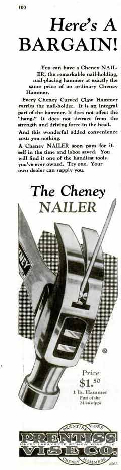 Cheney Nailer Advertisement Popular Science Novermber 1929