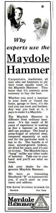 Maydole Hammer Ad - Popular Science November 1925